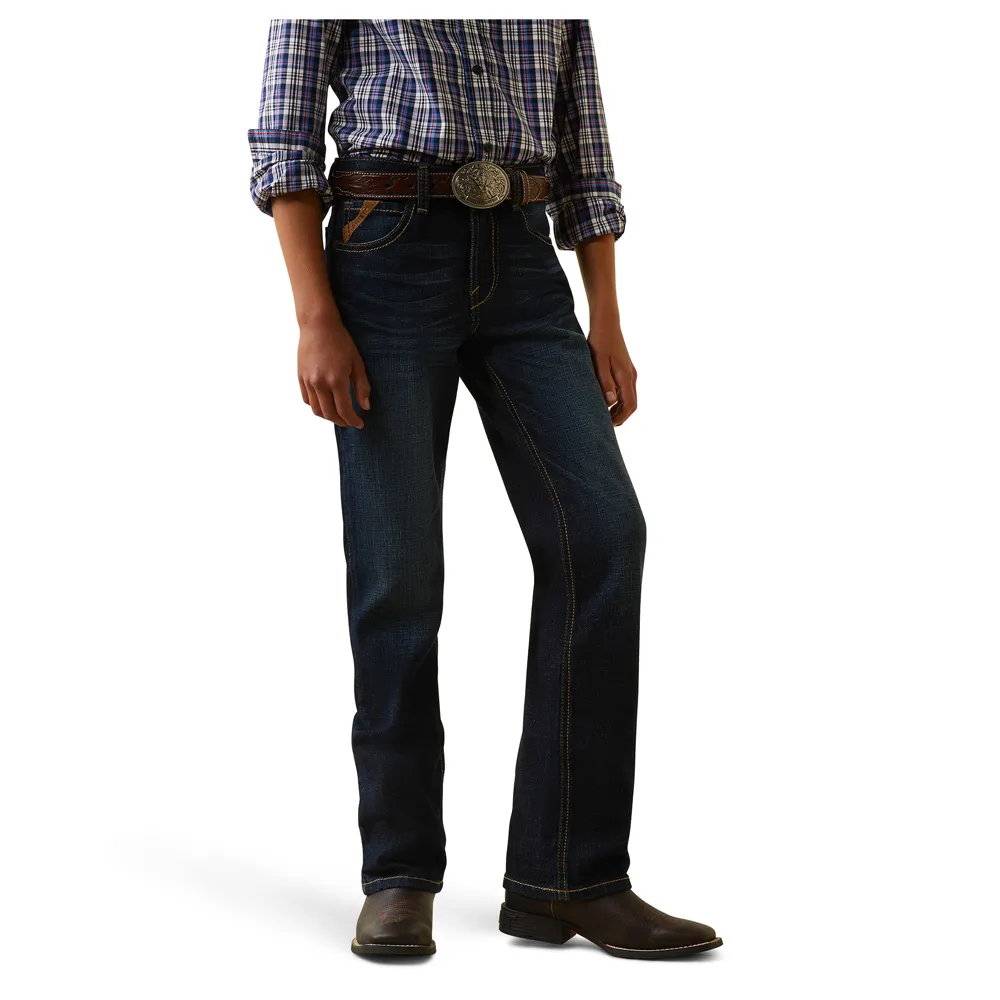 10043179 Ariat Boys' B5 Trevor Straight Leg Jean - Mineral Blue