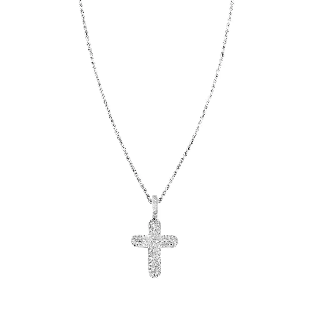 10k Gold Diamond Cross Pendant 0.24 Ctw