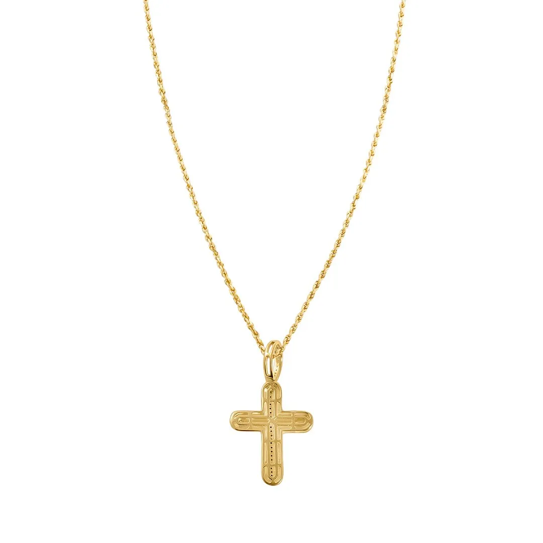 10k Gold Diamond Cross Pendant 0.24 Ctw