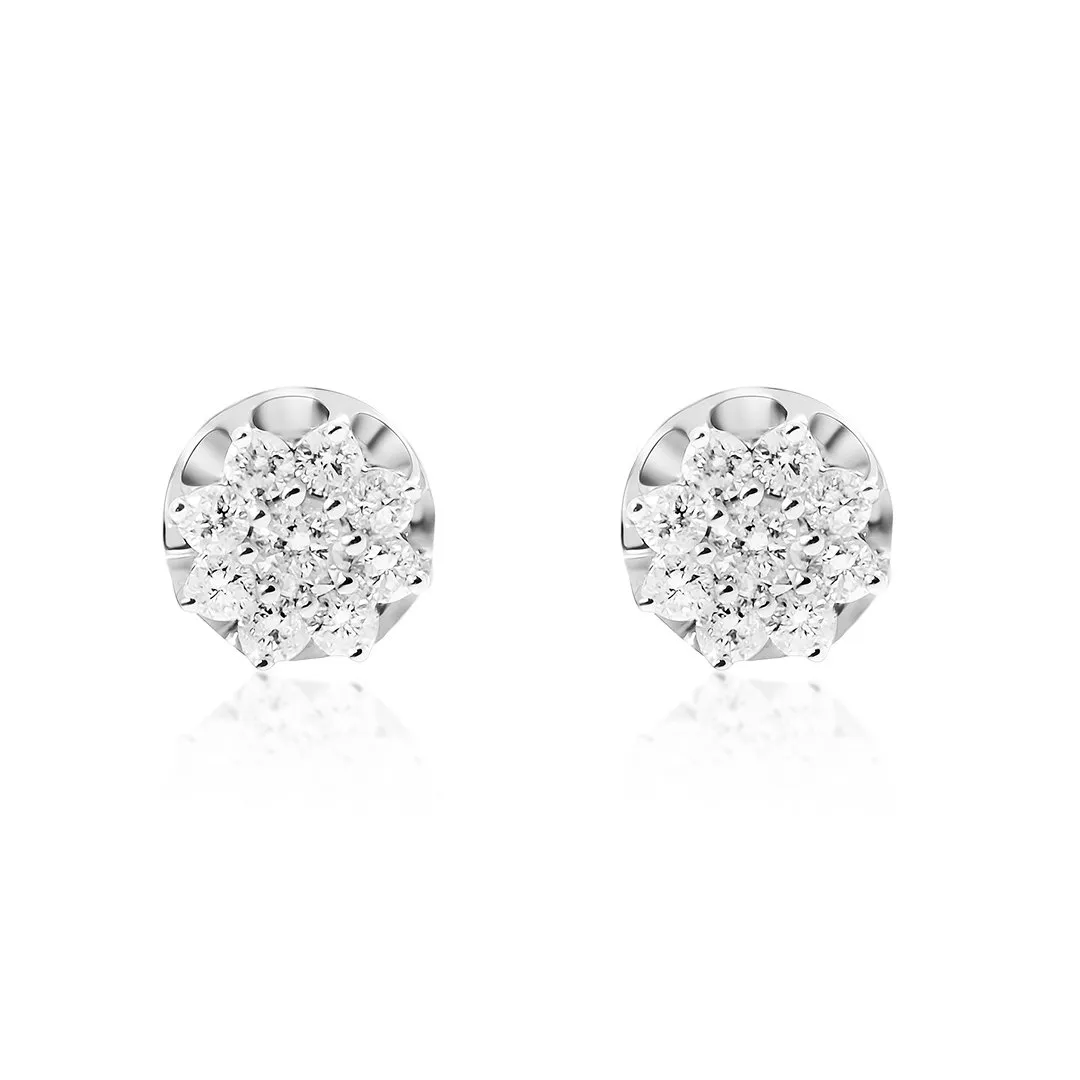 10k Gold Diamond Stud Earrings 0.54 Ctw