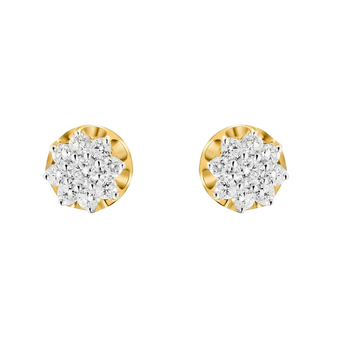 10k Gold Diamond Stud Earrings 0.54 Ctw