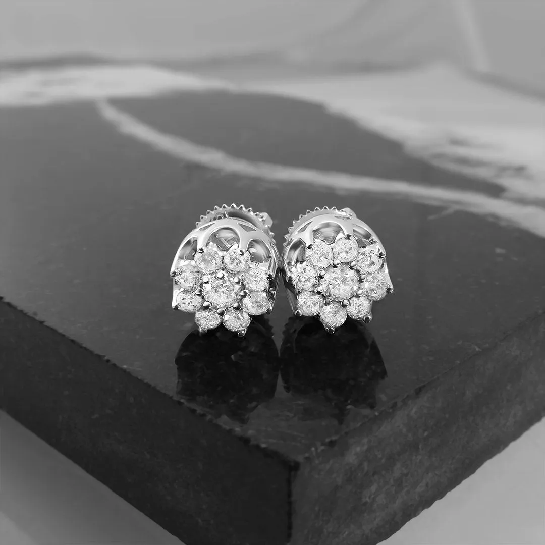 10k Gold Diamond Stud Earrings 0.54 Ctw