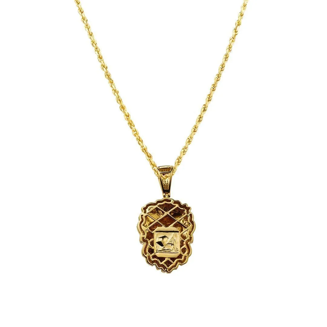 10k Yellow Gold Diamond Lion Pendant 3 Ctw