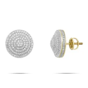 10k Yellow Gold Diamond Stud Earrings 0.84 Ctw