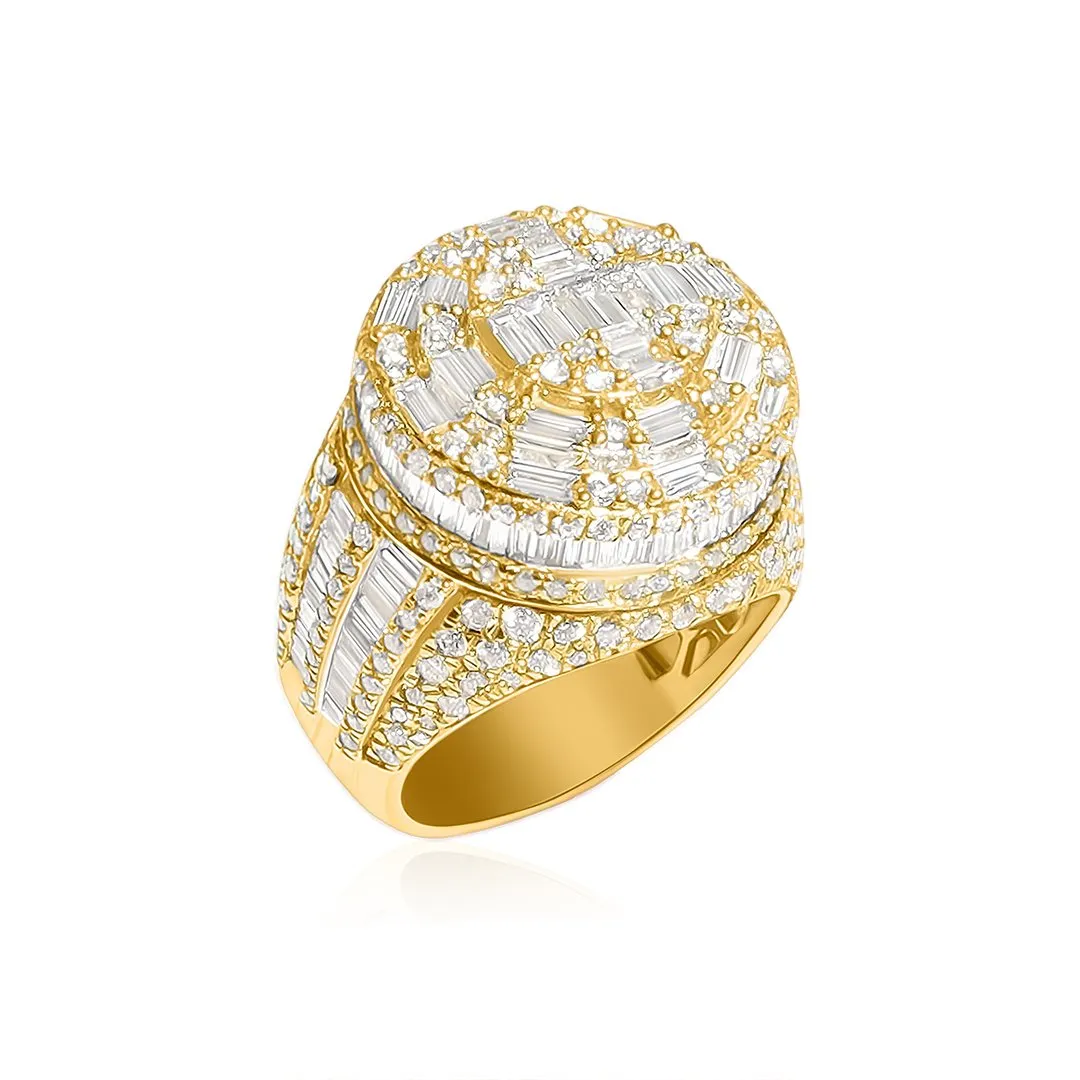 14K Gold Diamond Baguette Ring 5.65 Ctw