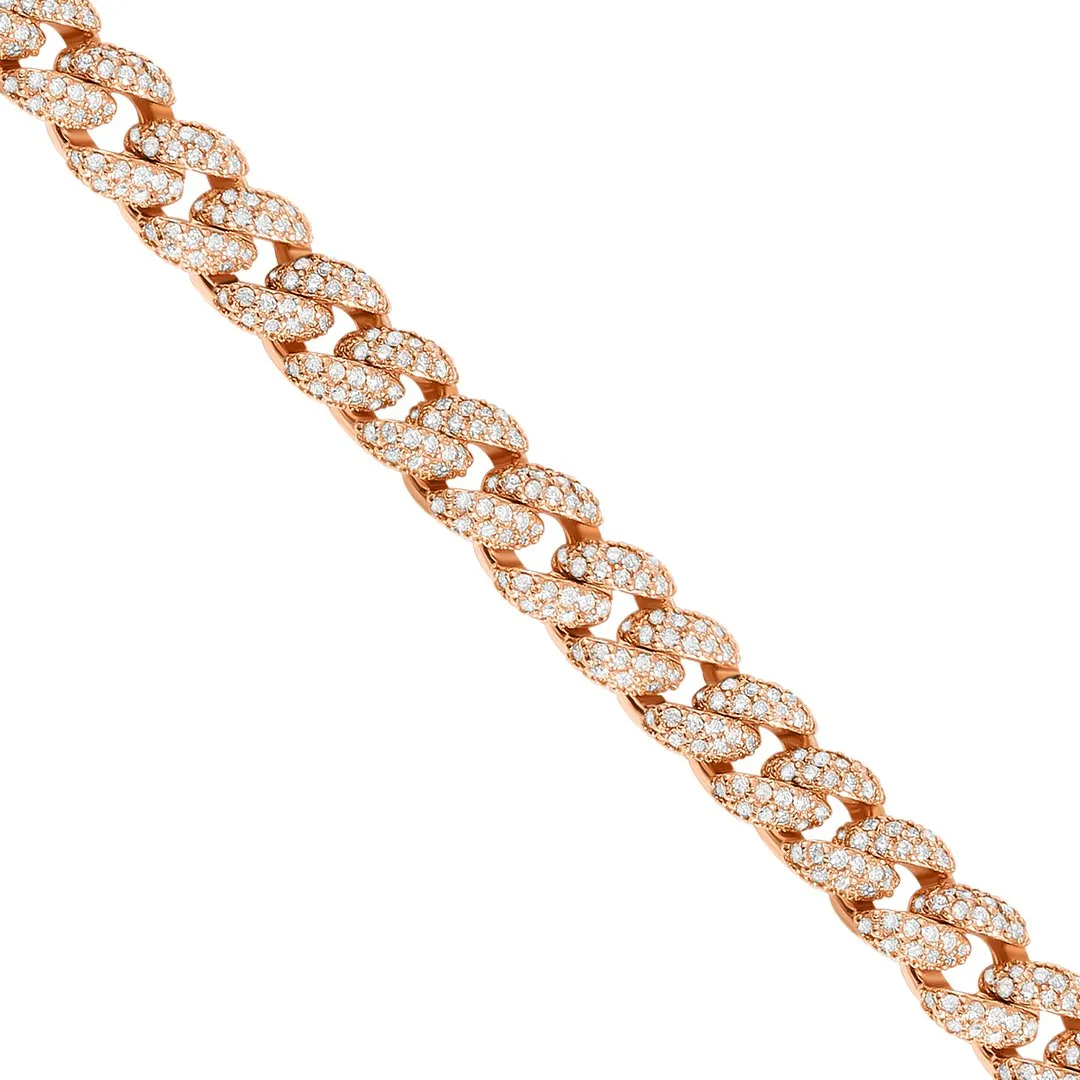 14k Gold Diamond Cuban Chain 17.62 Ctw 8.64mm