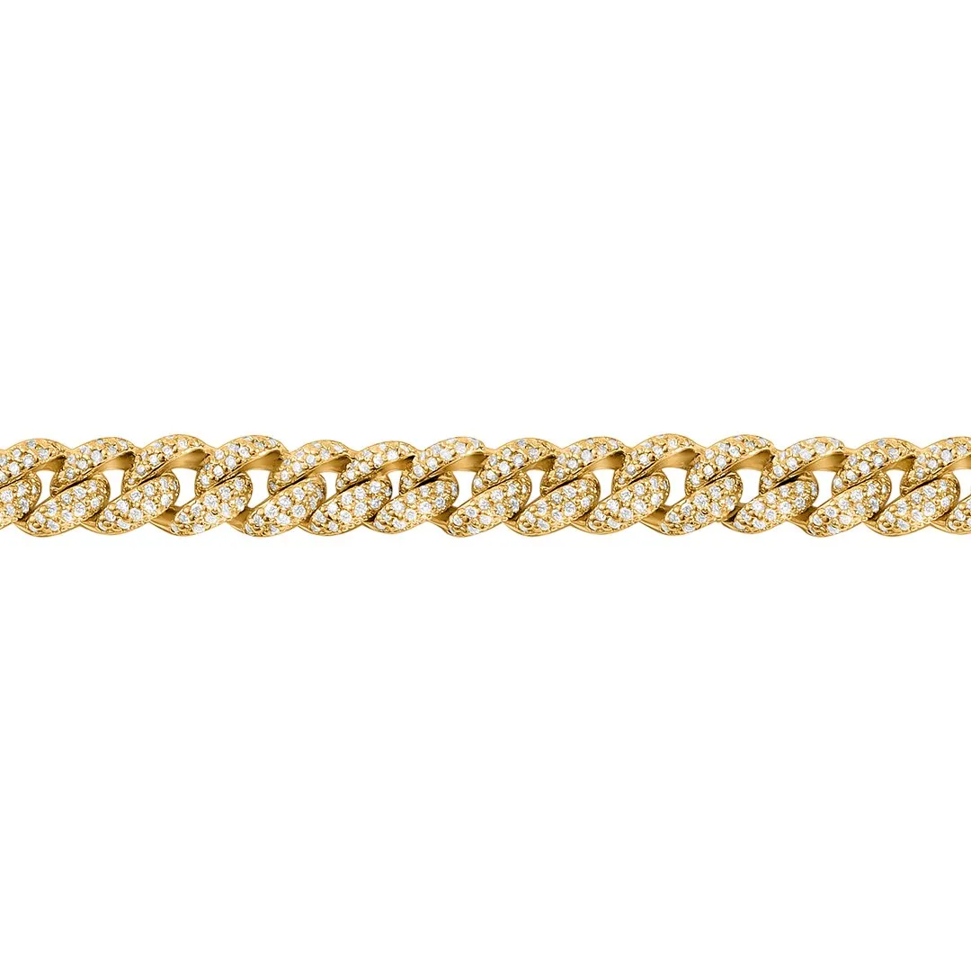 14k Gold Diamond Cuban Chain 17.62 Ctw 8.64mm