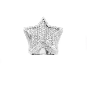 14K Gold Diamond Star Ring 14.05 Ctw