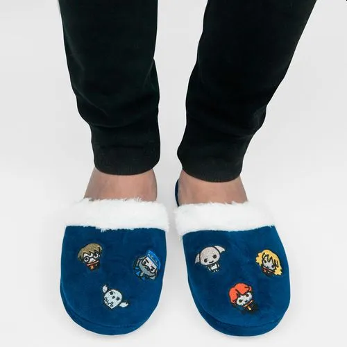 2 x Mens Womens Harry Potter Starry Night Kawaii Slippers Dark Blue