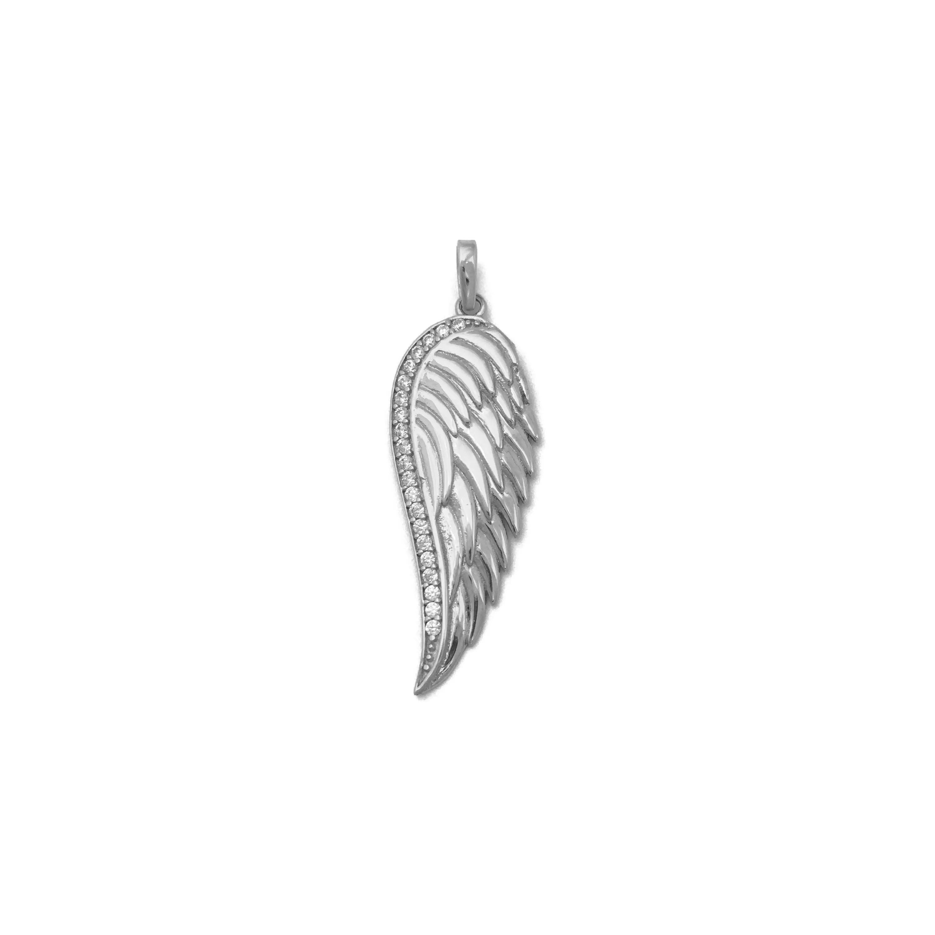 Angel Wing CZ Pendant (14K)