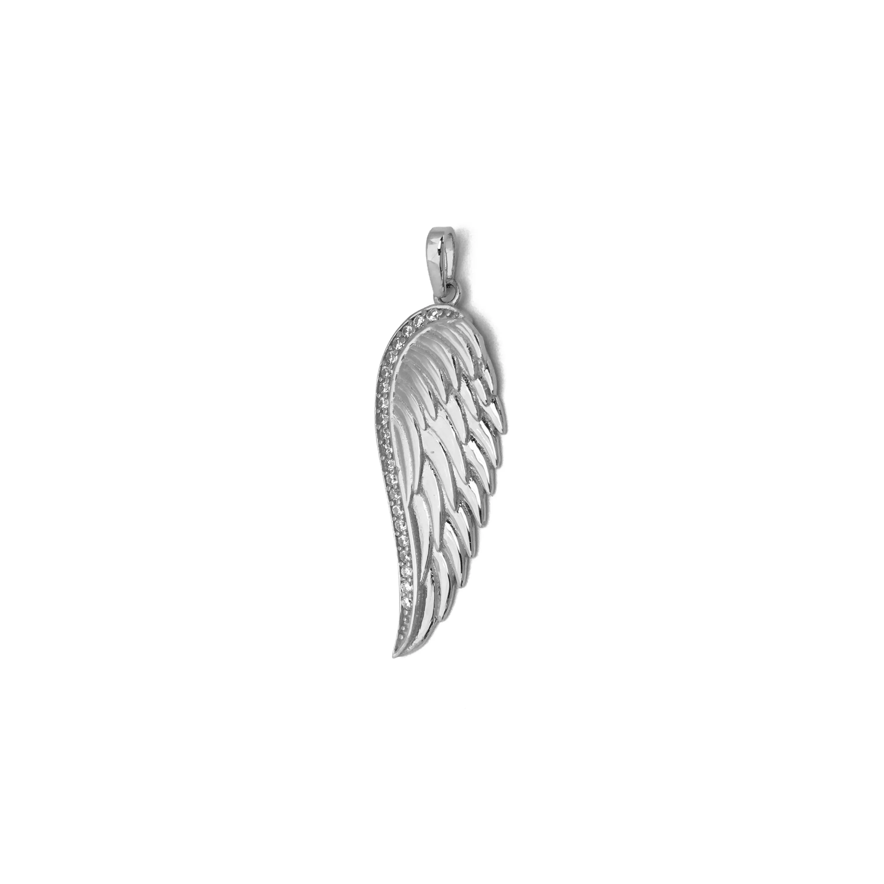 Angel Wing CZ Pendant (14K)