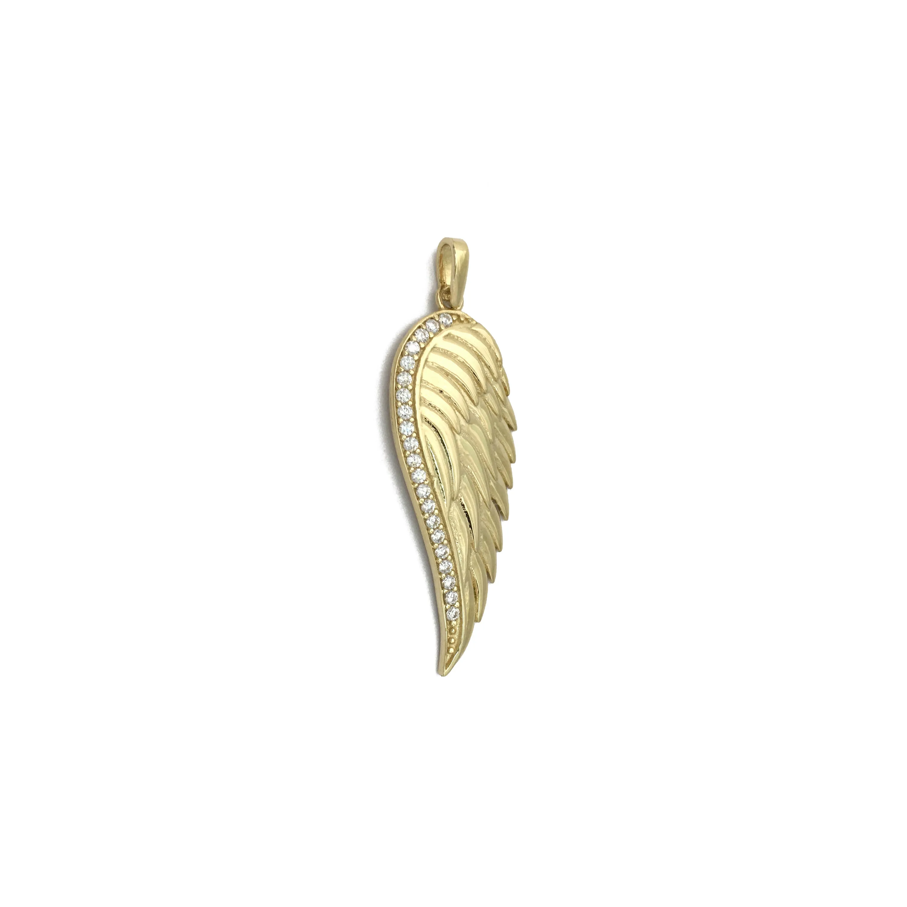 Angel Wing CZ Pendant (14K)