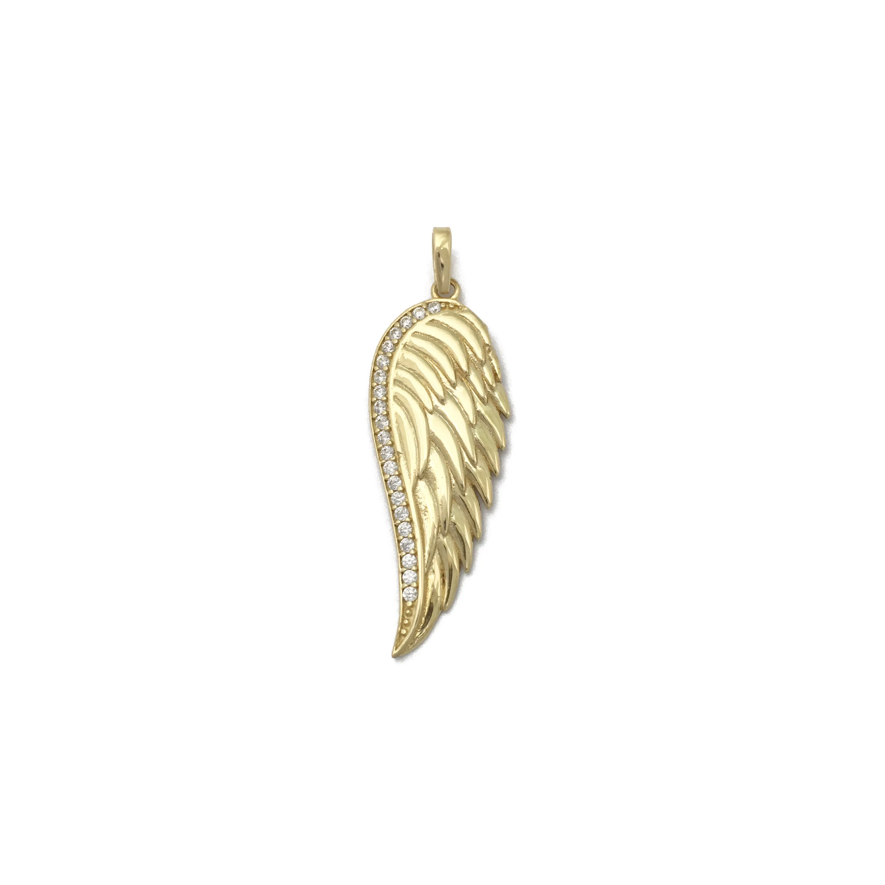 Angel Wing CZ Pendant (14K)