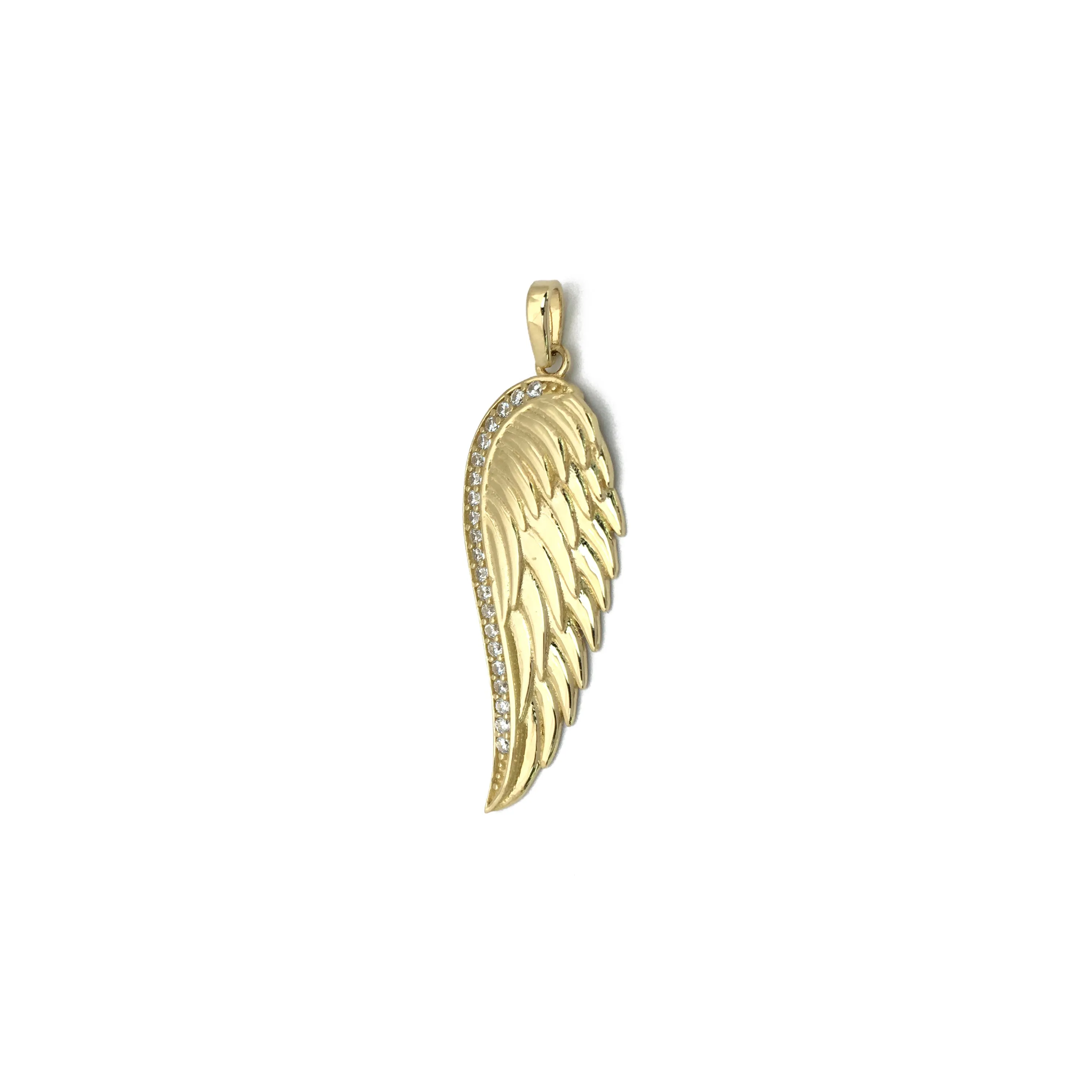 Angel Wing CZ Pendant (14K)