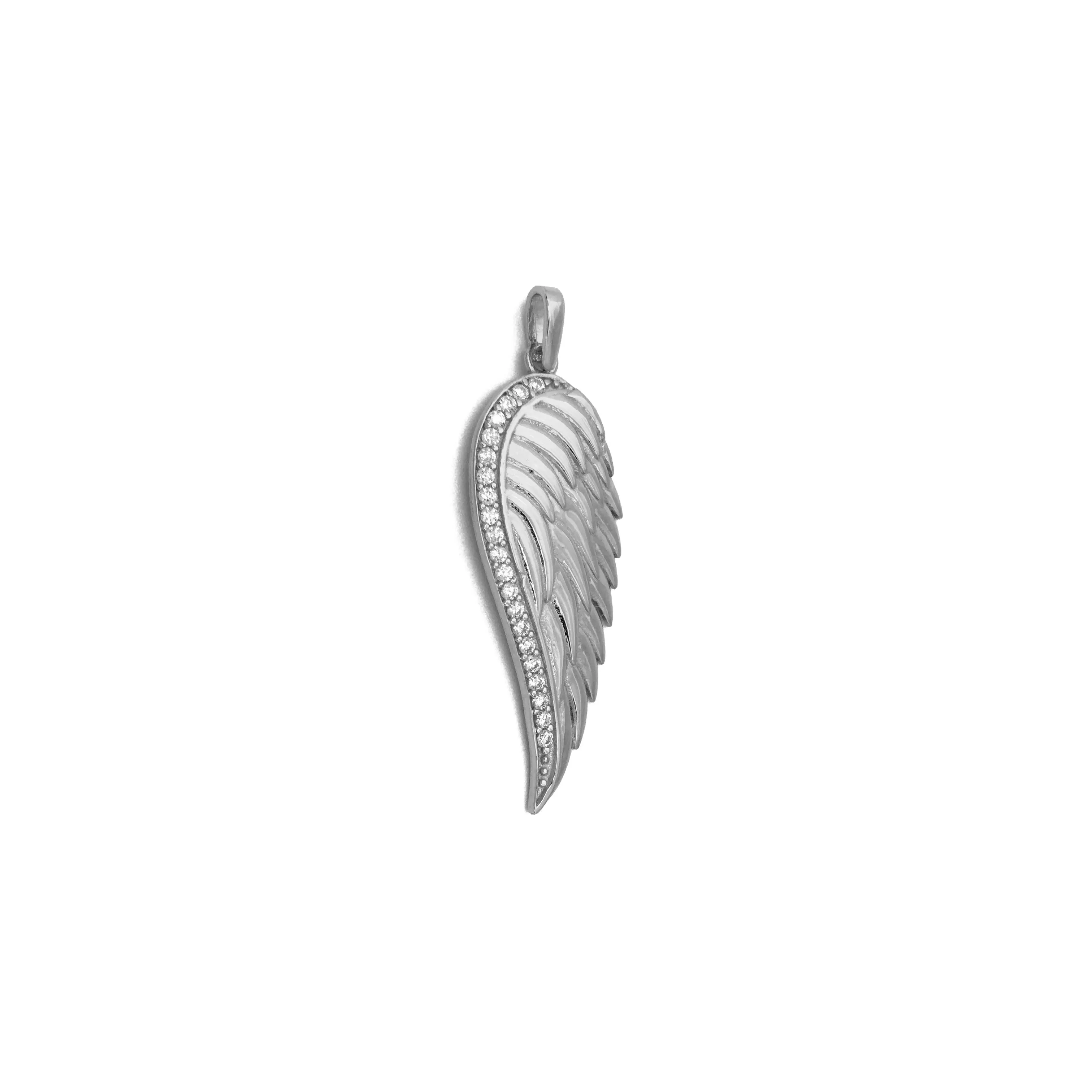 Angel Wing CZ Pendant (14K)