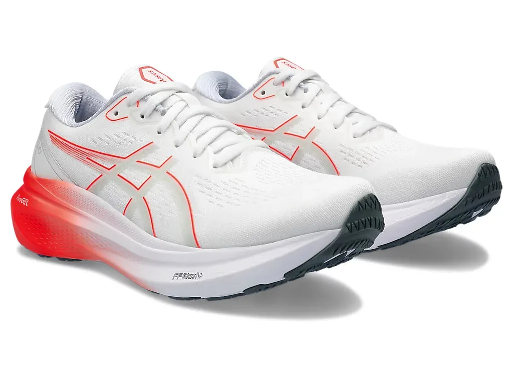 Asics Men's GEL-KAYANO 30 - White/Sunrise Red