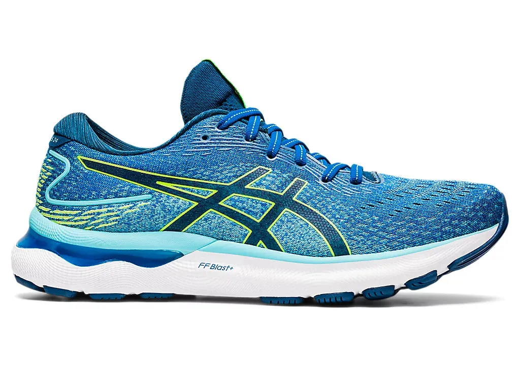 Asics Men's GEL-NIMBUS 24 Wide - LAKE DRIVE/HAZARD GREEN