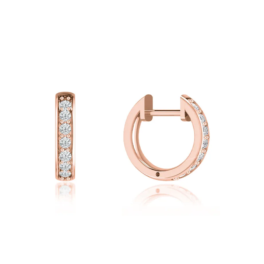 ASPEN - Petite Grain Set Lab Diamond Earrings 18k Rose Gold