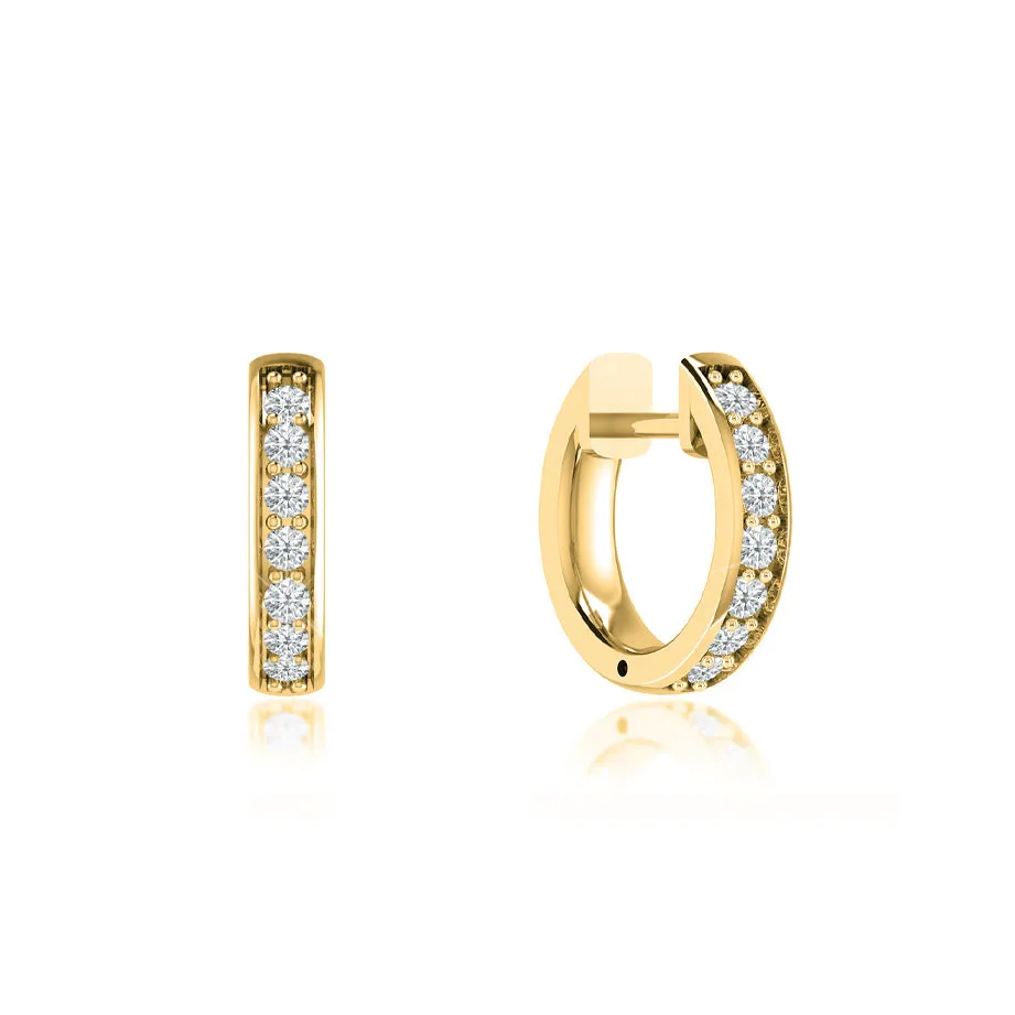 ASPEN - Petite Grain Set Lab Diamond Earrings 18k Yellow Gold