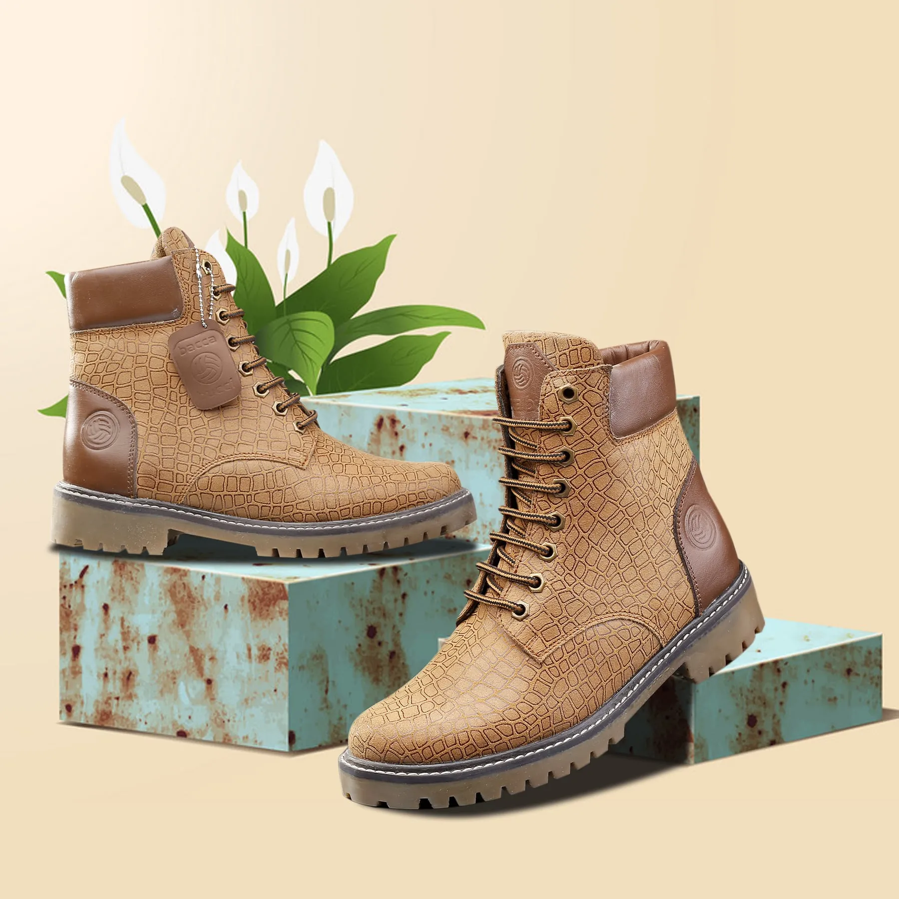 Bacca Bucci WOMEN Genuine-Leather High-Ankle Chukka Boots | Model Name: VIENNA