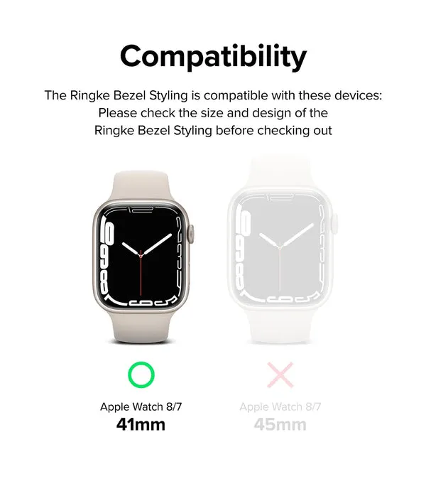 Bezel Styling Compatible with Apple Watch 7 41mm - Black (41-03)