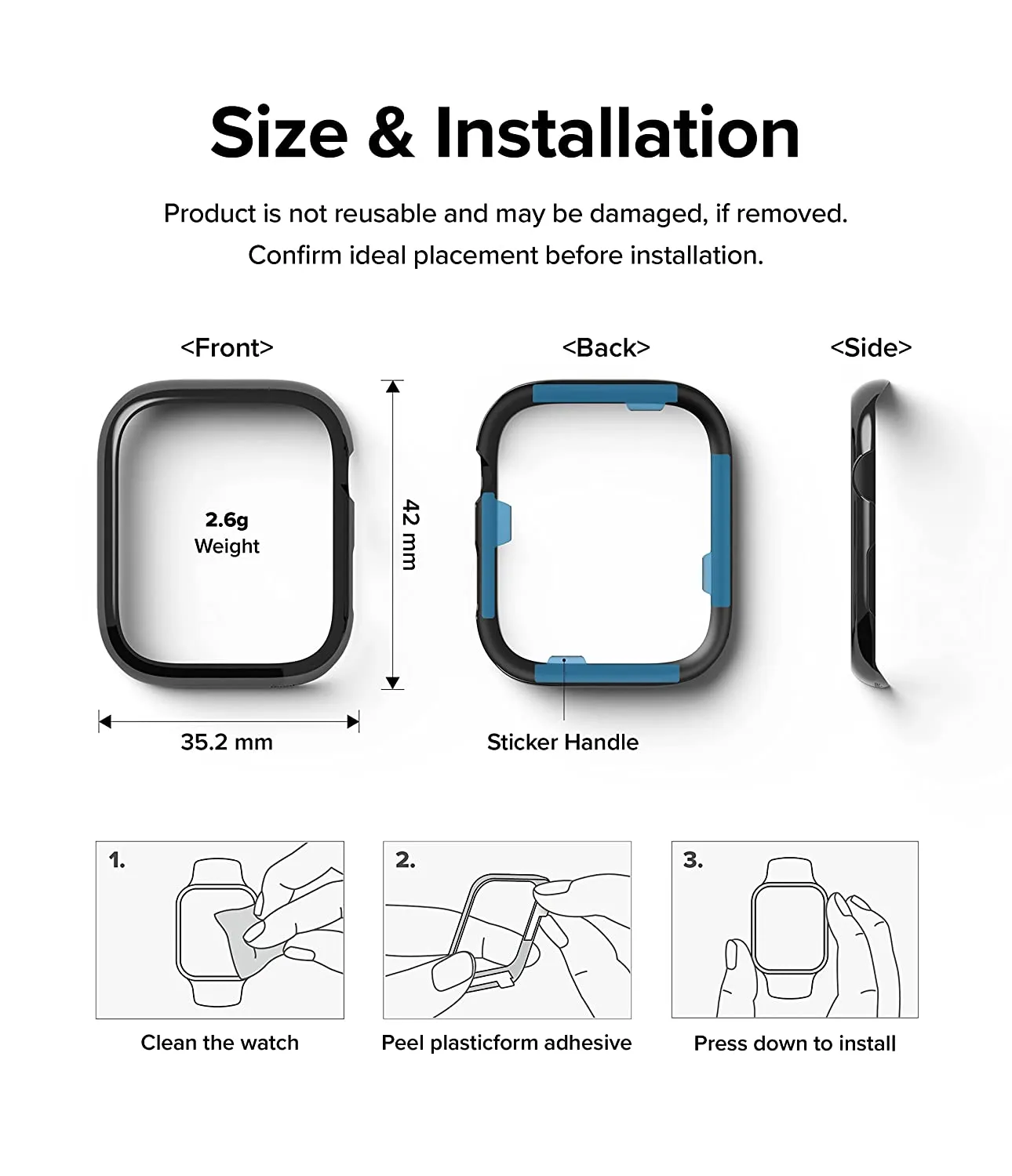 Bezel Styling Compatible with Apple Watch 7 41mm - Black (41-03)