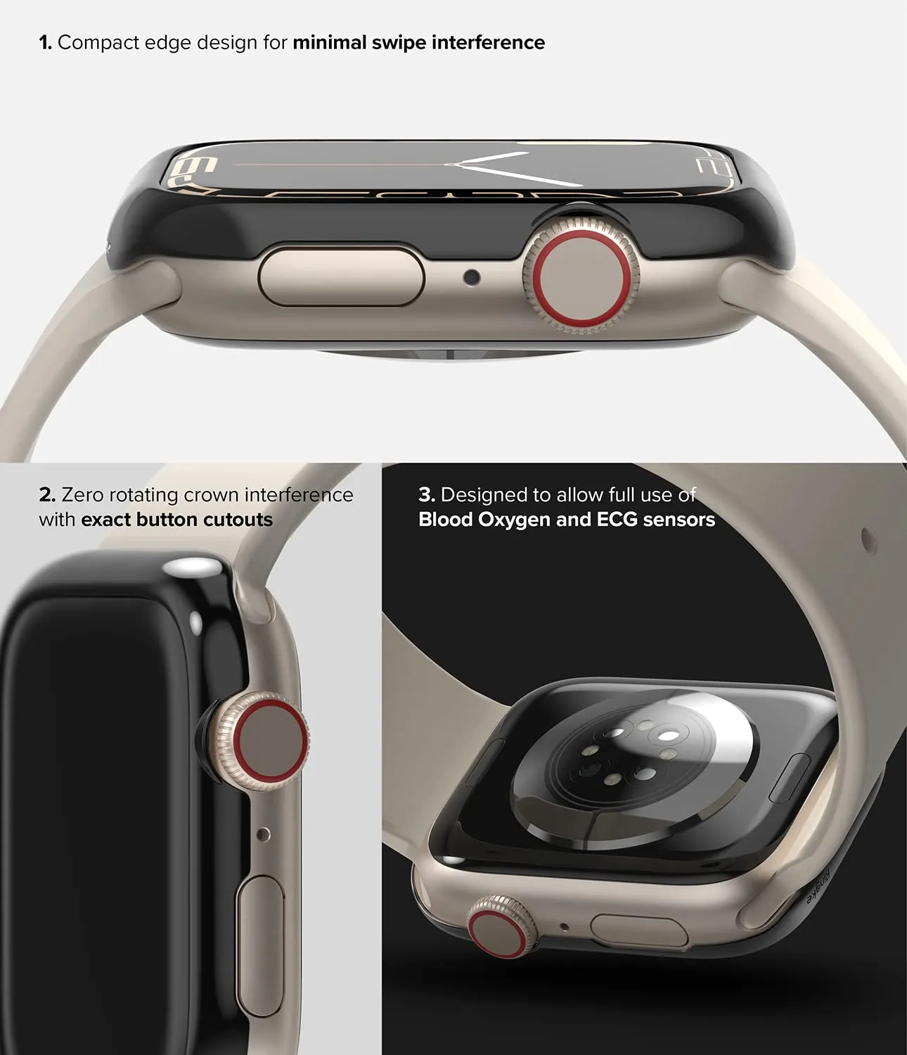 Bezel Styling Compatible with Apple Watch 7 41mm - Black (41-03)