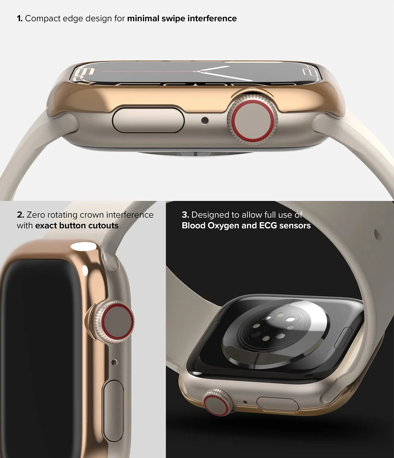 Bezel Styling Compatible with Apple Watch 7 45mm - Rose Gold (45-02)