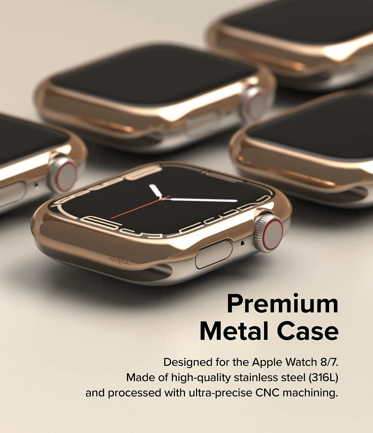 Bezel Styling Compatible with Apple Watch 7 45mm - Rose Gold (45-02)