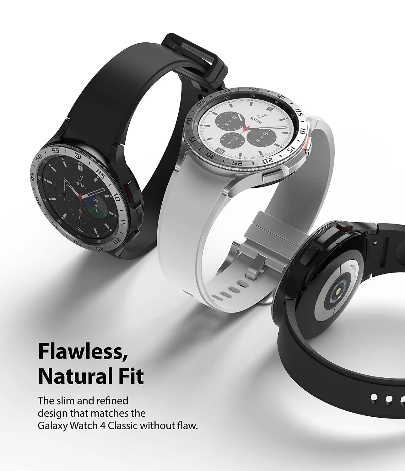 Bezel Styling Compatible with Samsung Galaxy Watch 4 Classic 42mm - Silver [42-01]