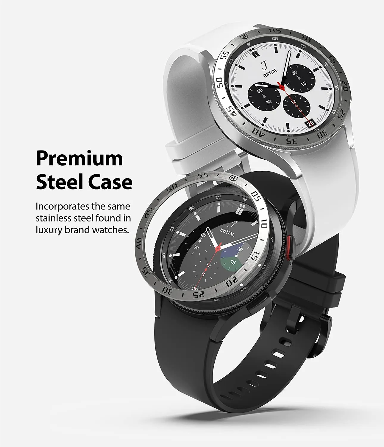 Bezel Styling Compatible with Samsung Galaxy Watch 4 Classic 42mm - Silver [42-01]