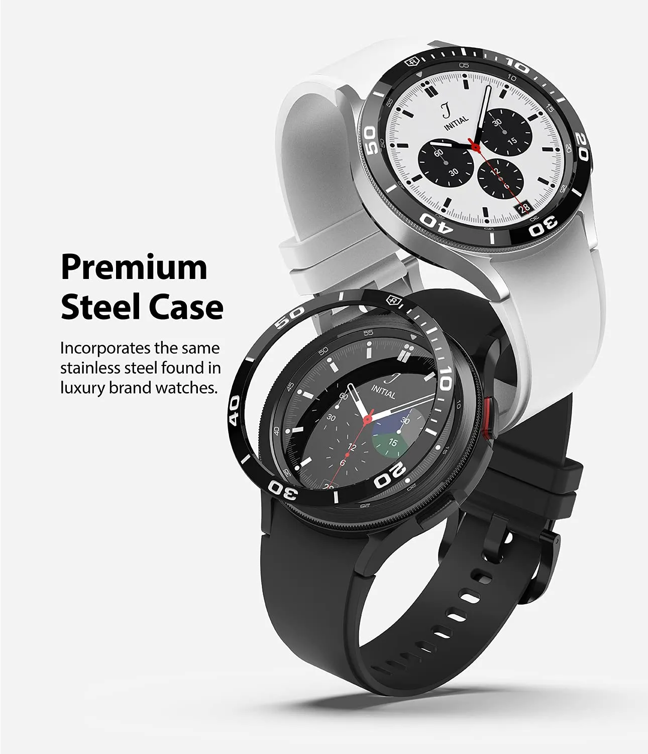 Bezel Styling Compatible with Samsung Galaxy Watch 4 Classic 46mm - Black [46-02]