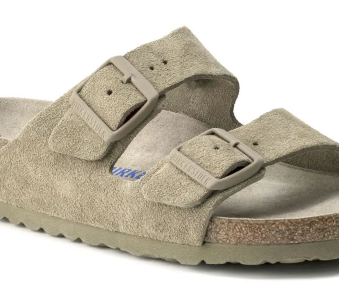 Birkenstock Arizona SFB VL Faded Khaki Suede Sandals