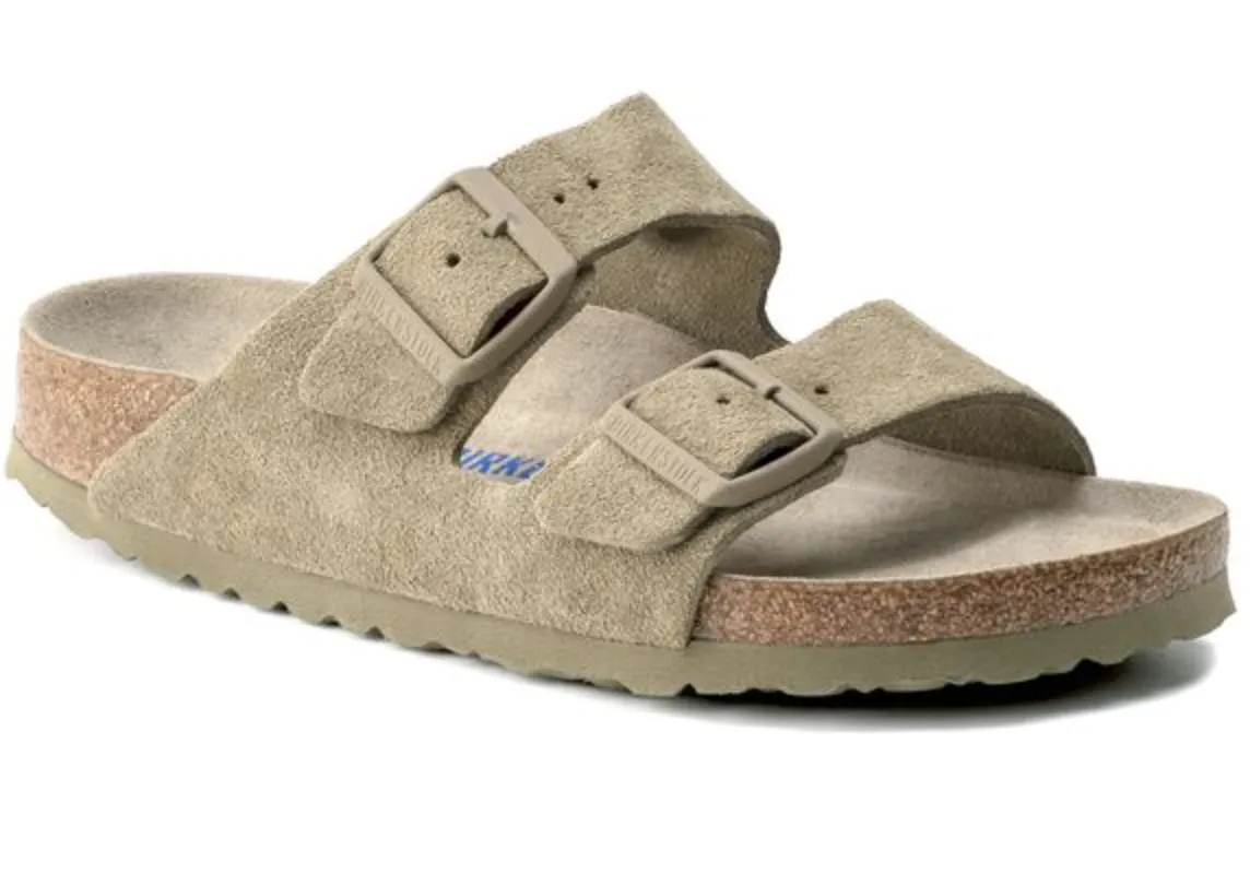 Birkenstock Arizona SFB VL Faded Khaki Suede Sandals