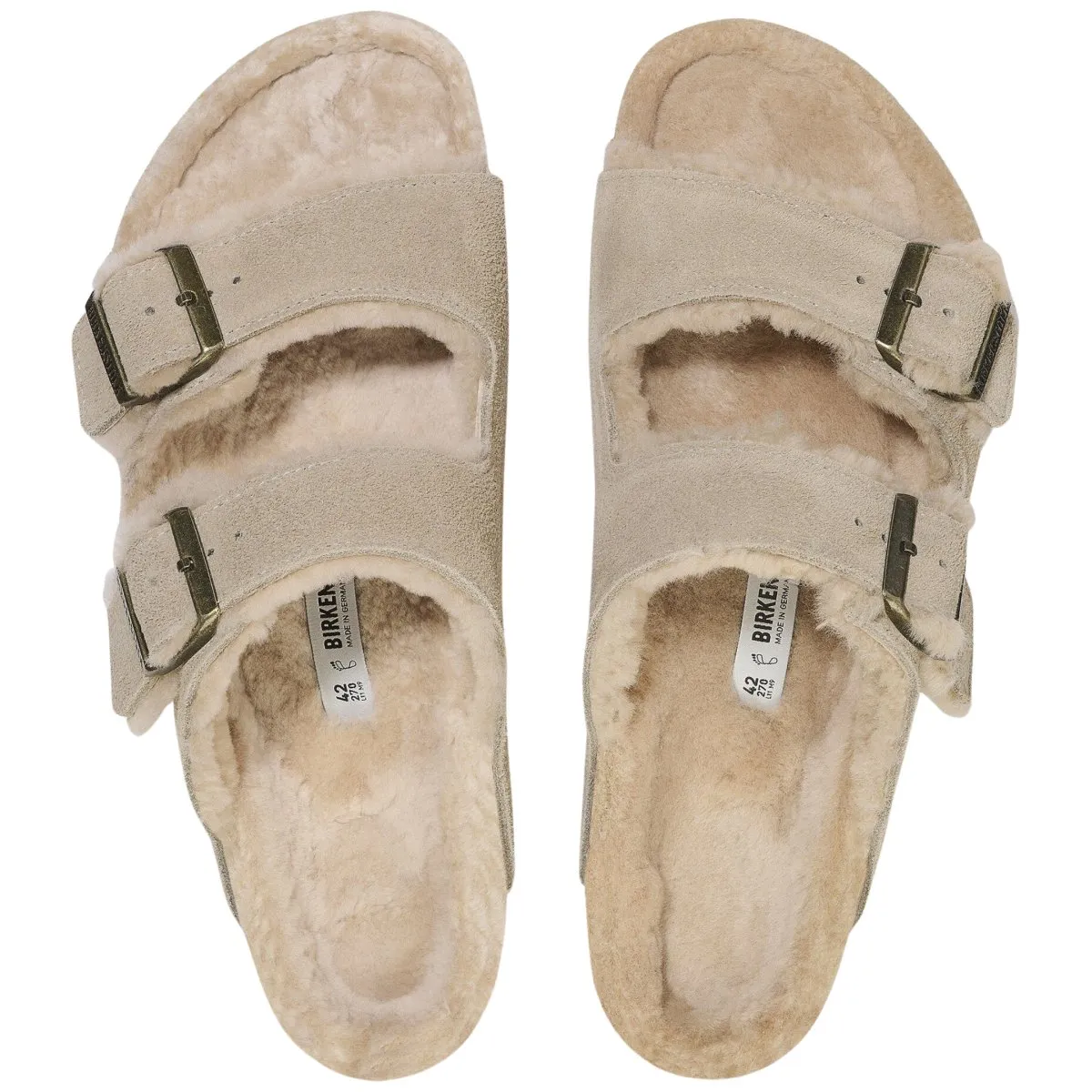 Birkenstock Women's Arizona Shearling Taupe Suede Leather