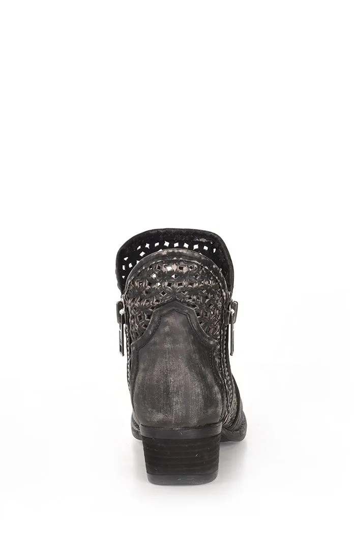 Black Gray Cutout Shortie Western Boot - Corral Boots