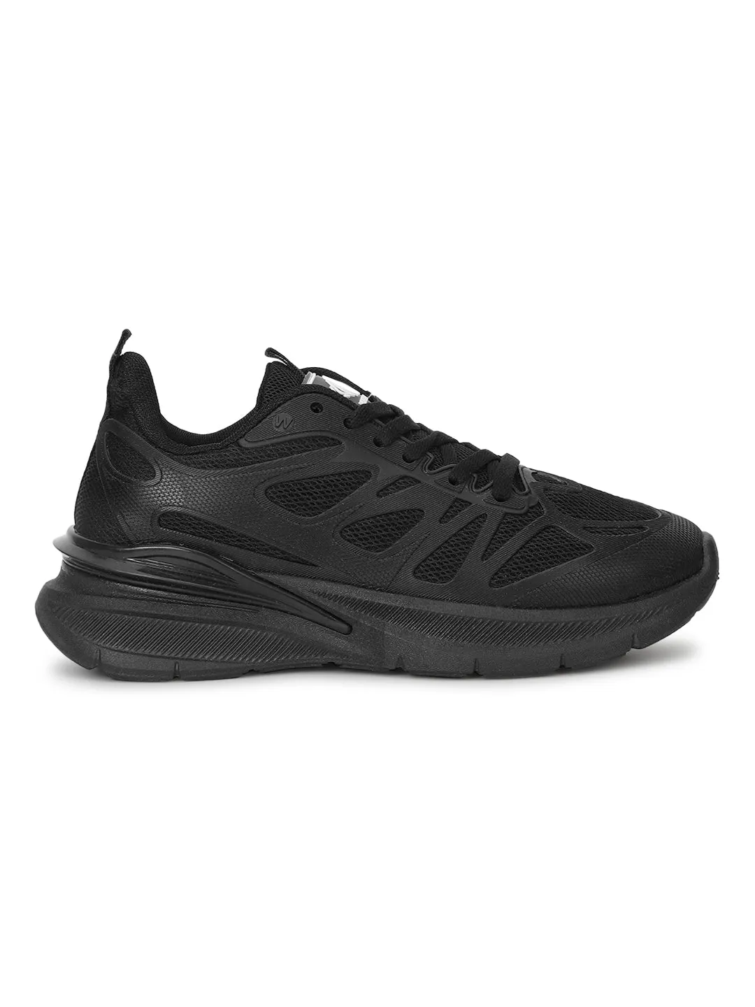 Black Mesh Lace-Up Sneakers (TC-RS3614-BLK)