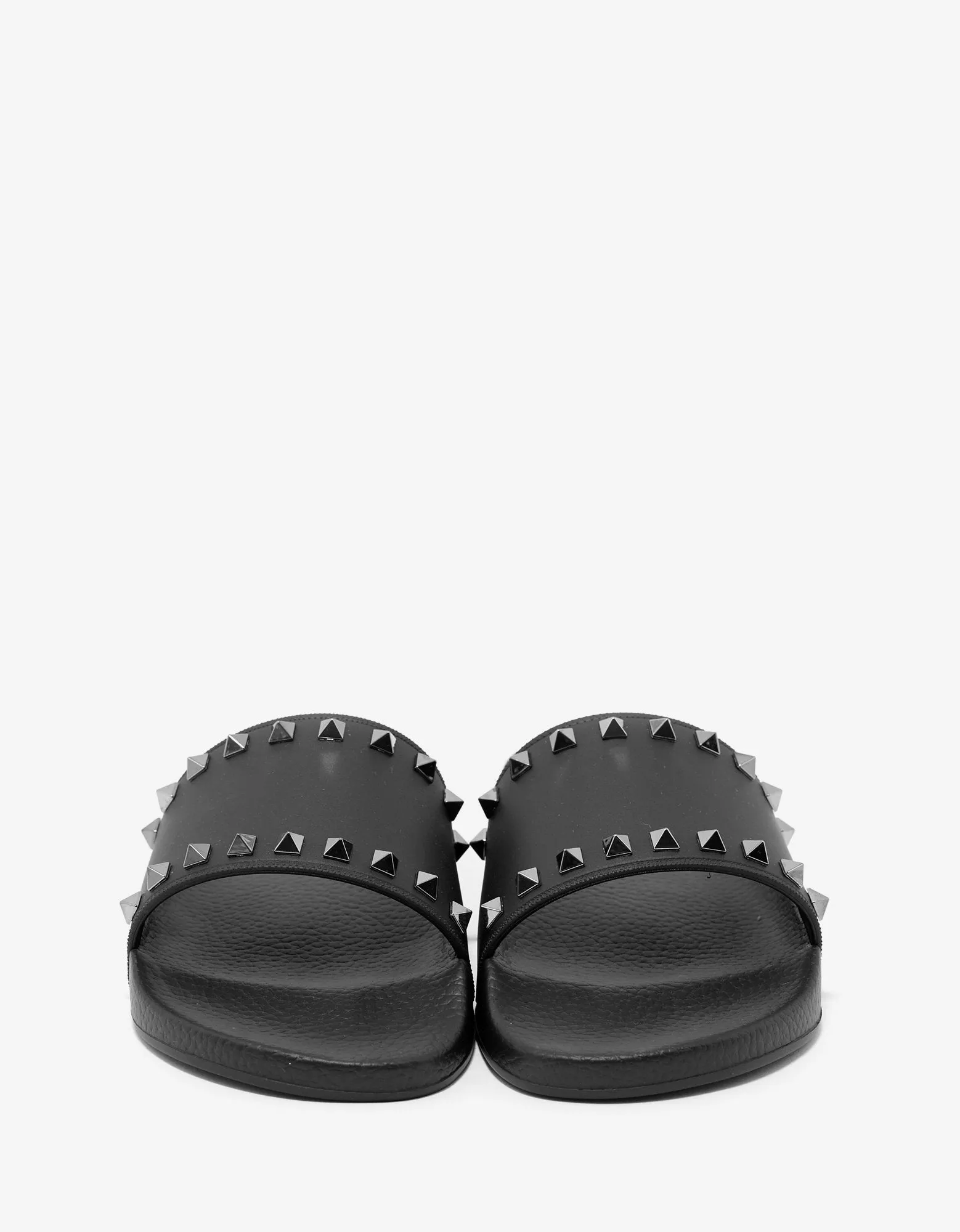 Black Rockstud Slide Sandals