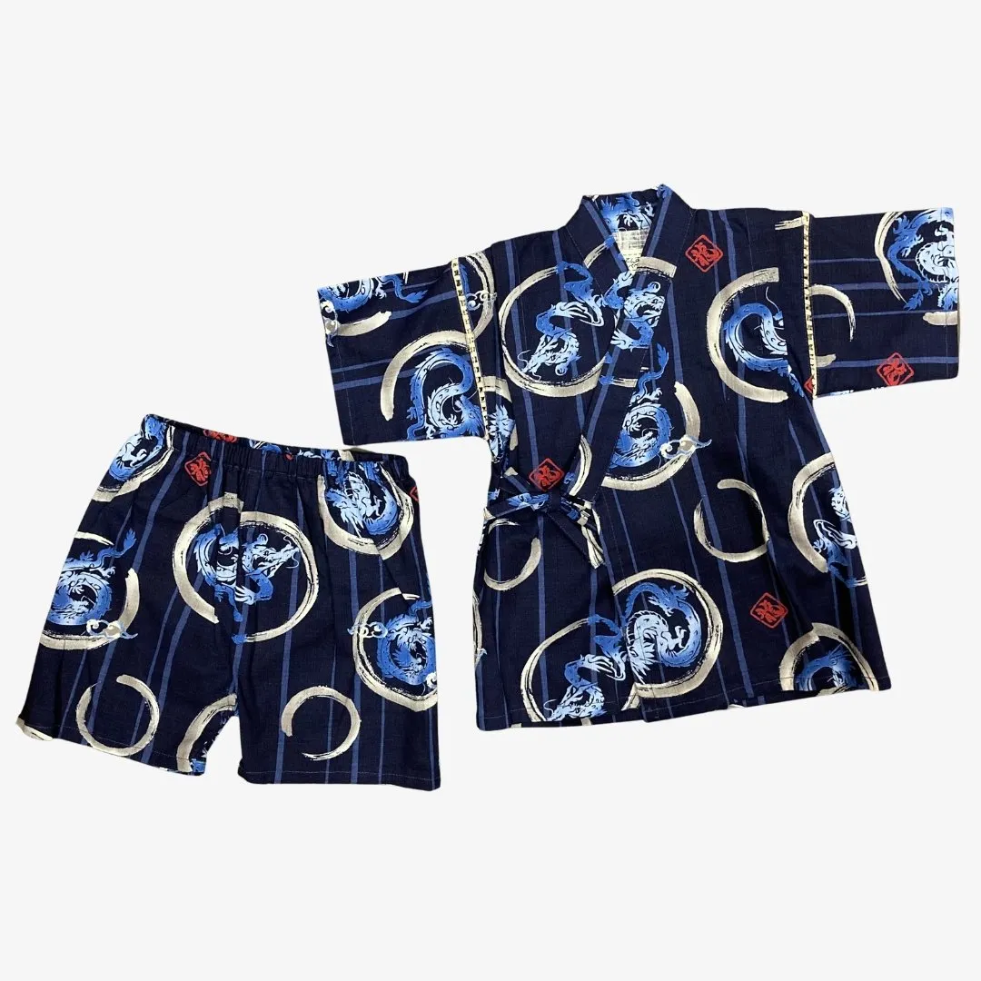 Boys 2pc Jinbei - Dragon theme print