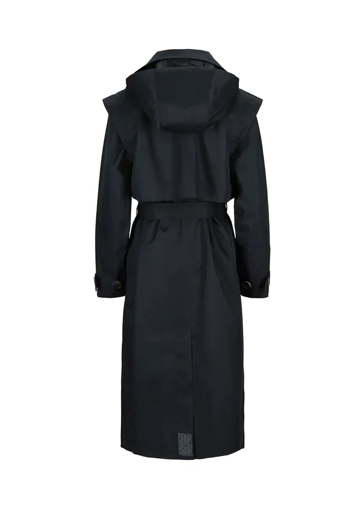 BRGN Regndrape Black Trench Coat