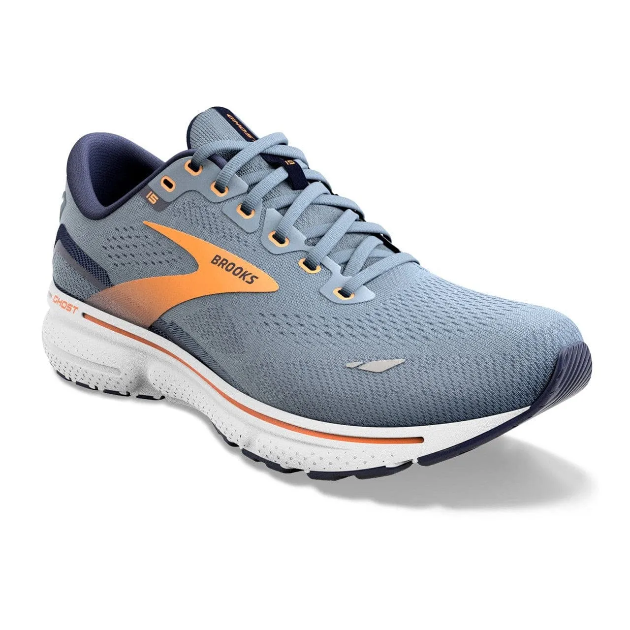 Brooks Ghost 15 (Mens) - Flintstone/Peacoat/Orange Pop