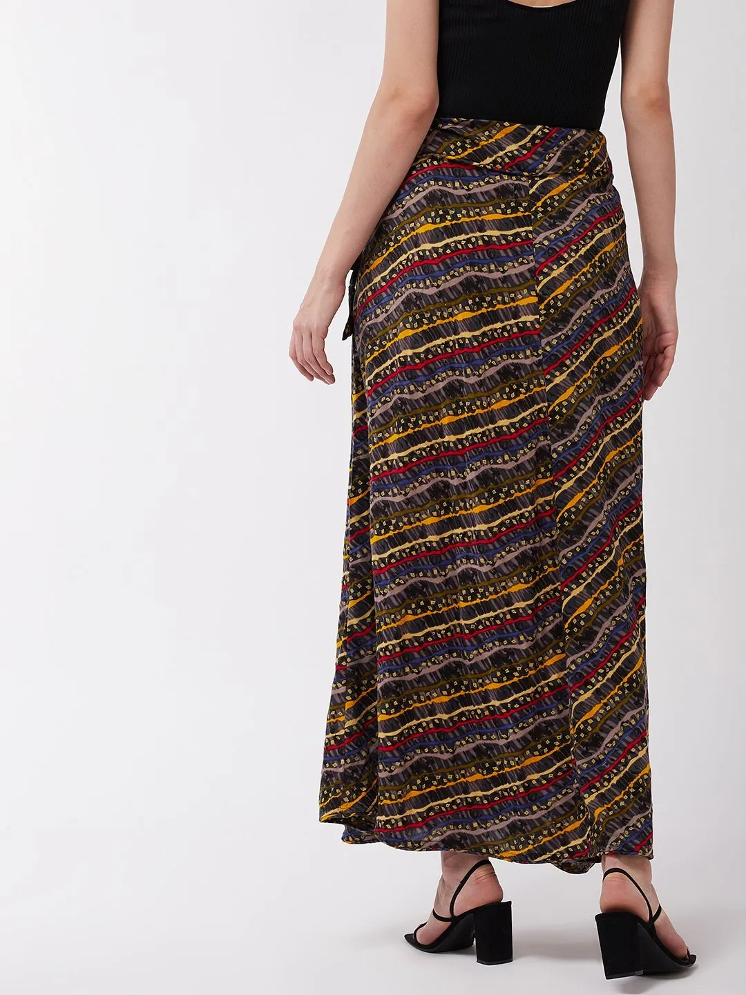 Charcoal Black Lahariya Skirt