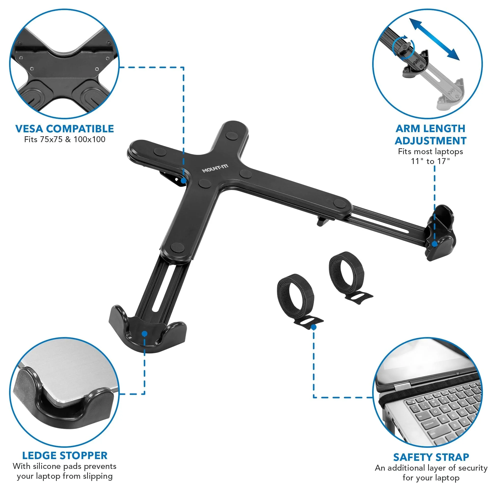 Clamp-On Laptop Tray w/ Safety Straps