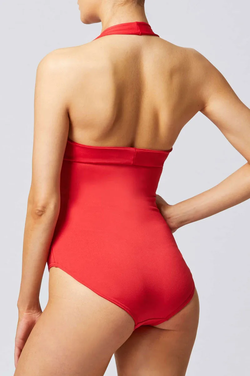 Control Elite Halter Swimsuit Red