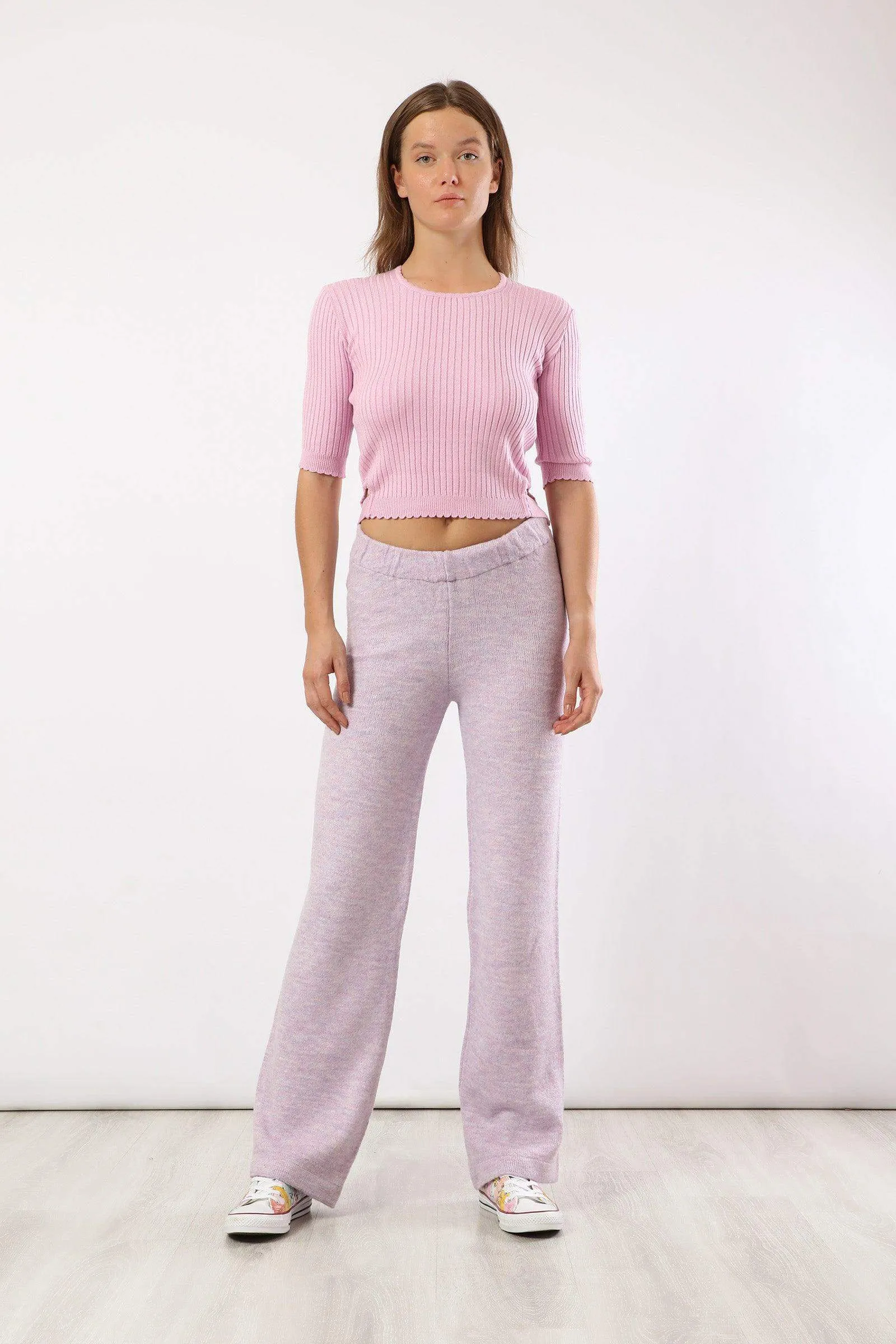 Cropped Ribbed Pullover