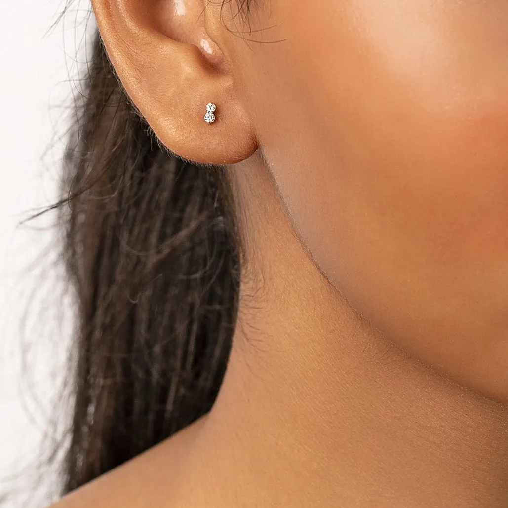 Diamond Twin Cluster Studs in 10k Gold