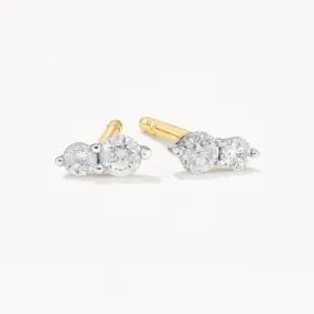 Diamond Twin Cluster Studs in 10k Gold