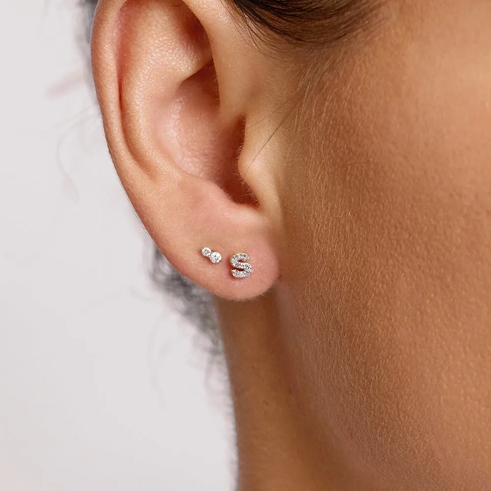 Diamond Twin Cluster Studs in 10k Gold