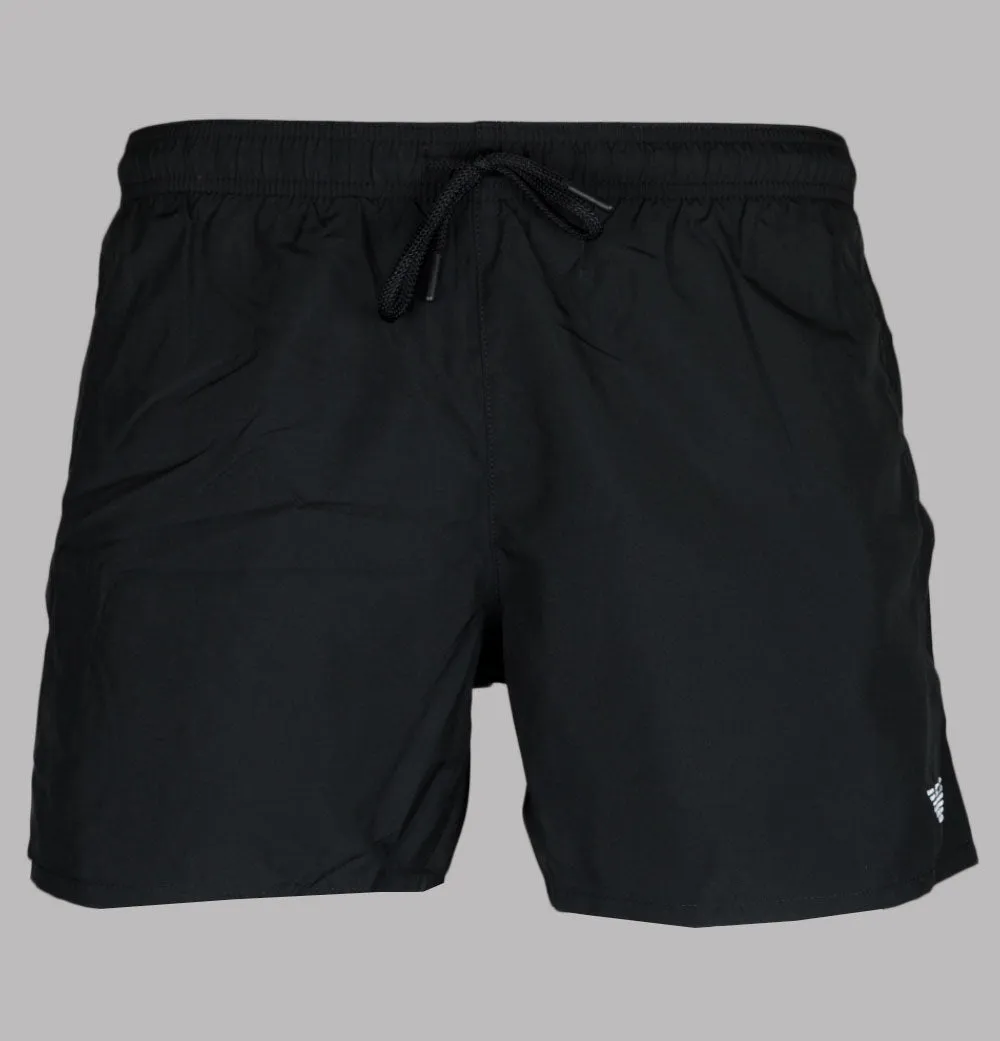 Emporio Armani Embroidered Eagle Swim Shorts Black