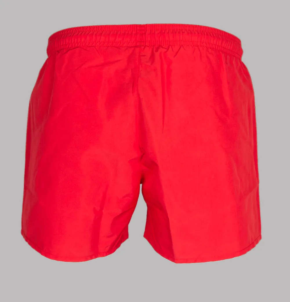 Emporio Armani Embroidered Logo Swim Shorts Red